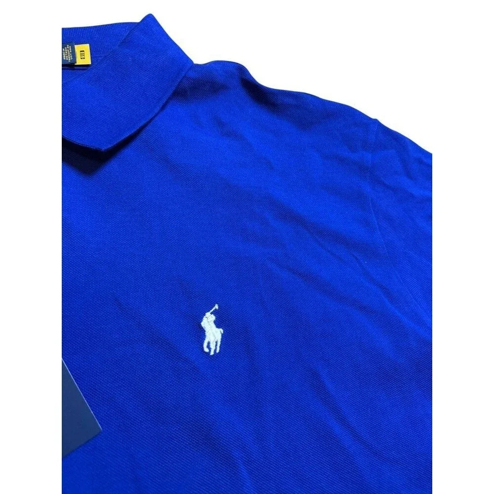 Polo Ralph Lauren Mens Size 3XB Long Sleeve Polo Shirt  Blue Mesh Classic Preppy
